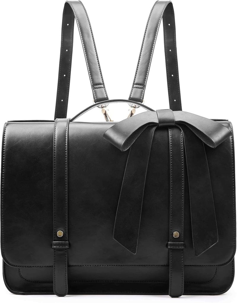 ECOSUSI Briefcase for Women Messenger Backpack PU Leather 14 inch Laptop Bag Satchel Computer Bag for College Business Travel | PU Leather, Laptop Bag, Satchel, Computer Bag, for College, Business - Image 1